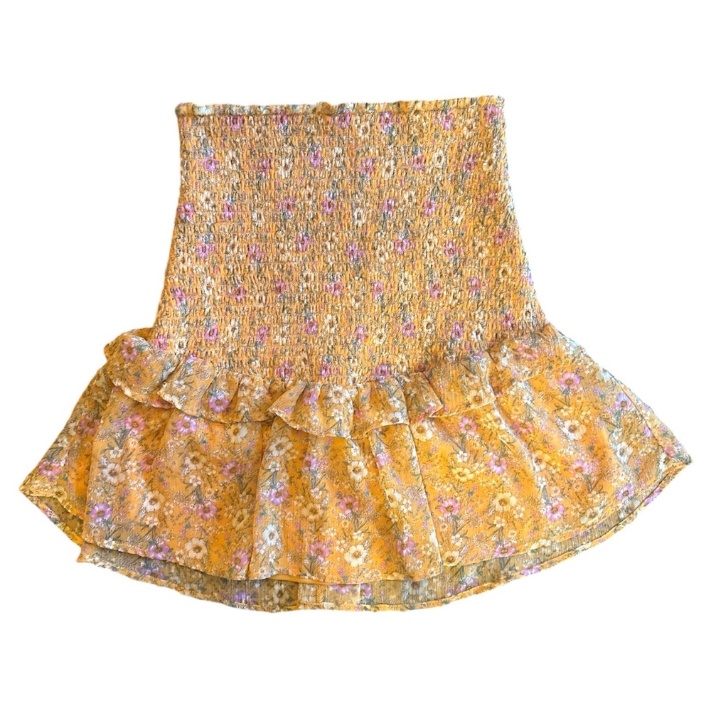 Floral Retro Inspired Flare Tube Top - Size Small